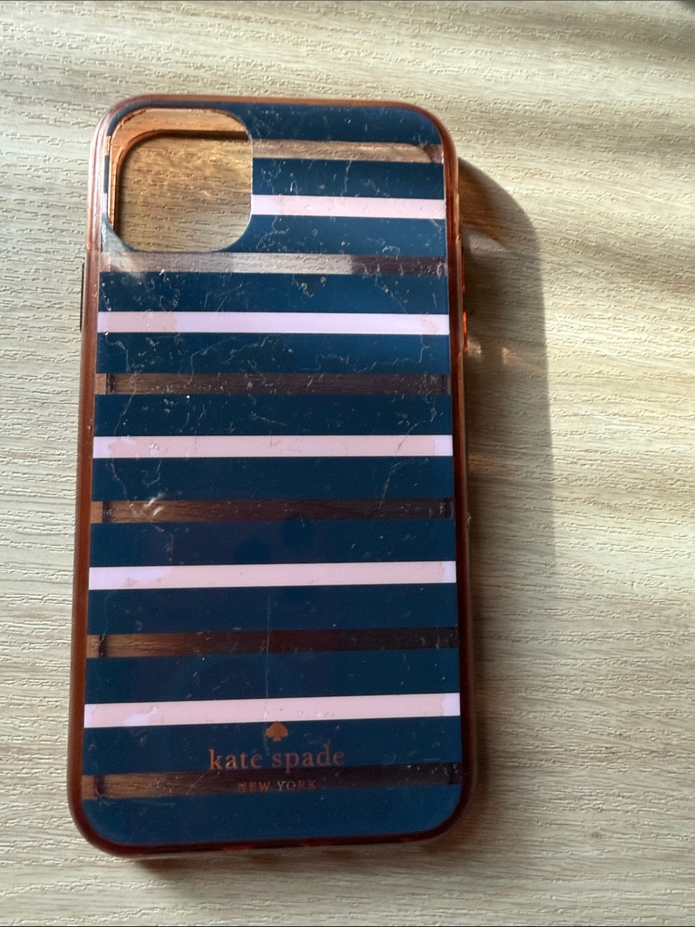 kate spade New York Navy & Pink Stripe Phone Case
